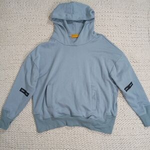 Dream Mode Men's Geometric Powder  Blue Hoodie